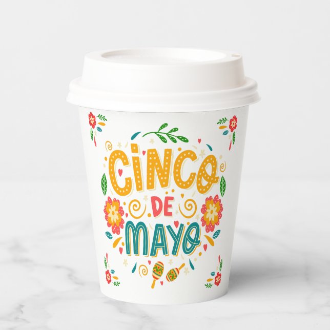 Cinco de Mayo Kaffeetasse Festliches mexikanisches Pappbecher (Vorderseite)
