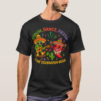 Cinco De Mayo Kaktus- und Paprika-Sombrero-Strum T-Shirt