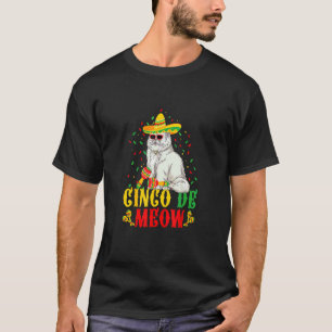 Cinco De Mayo Katze Cinco De Meow Niedlicher Sombr T-Shirt