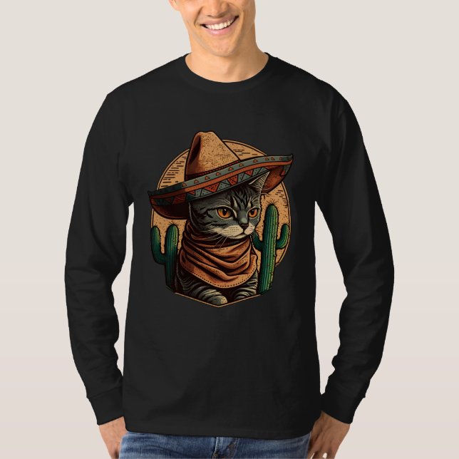 Cinco de Mayo Kitten With Sombrero Mexican Fiesta  T-Shirt (Vorderseite)
