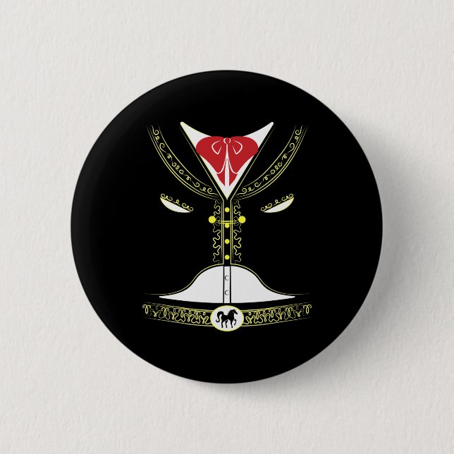 Cinco De Mayo Kostüme Mexikanisches Mariachi Charr Button (Vorderseite)
