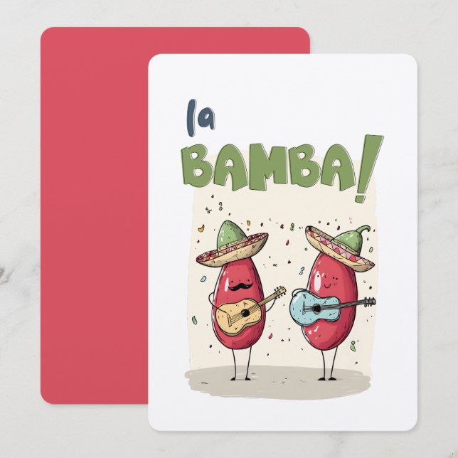 Cinco de Mayo La Bamba Chili Jam & Spicy Strings Einladung (Vorne/Hinten)
