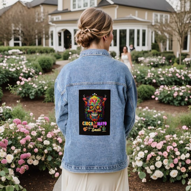 Cinco De Mayo Lächeln Jeansjacke (Hochzeit Rückseite)
