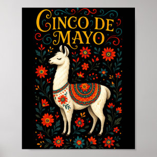 Cinco de Mayo - Lama-Party-Feierkunst Poster