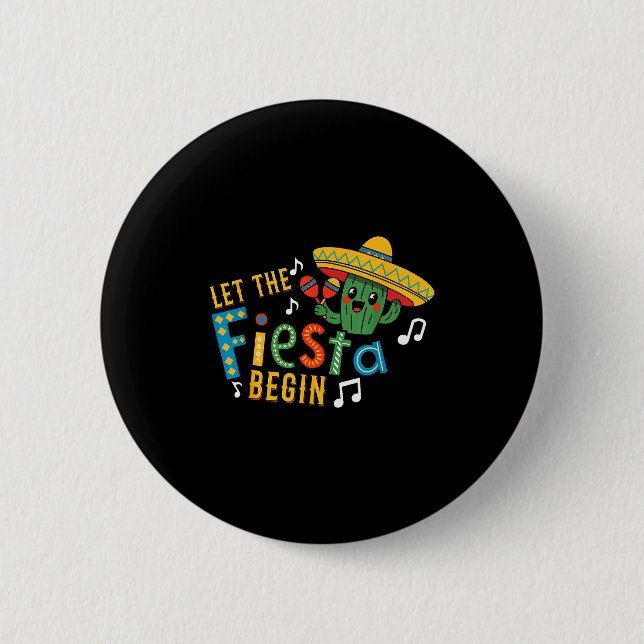 Cinco de Mayo, lass die Party beginnen, lustiger m Button (Vorderseite)