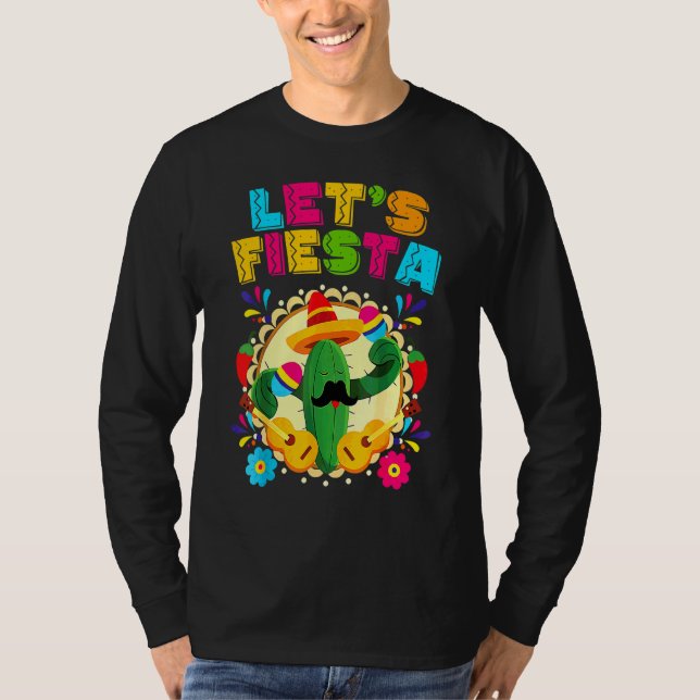 Cinco De Mayo Lasse Fiesta Cactus Sombrero Hat T-Shirt (Vorderseite)