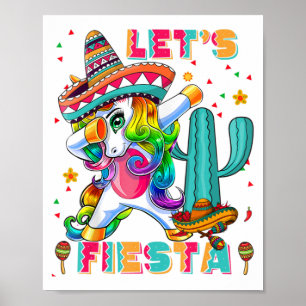 Cinco De Mayo Lasse Fiesta Mexican Cactus Unicorn  Poster