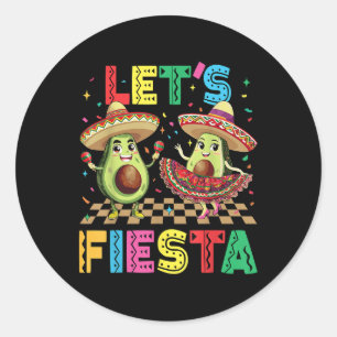 Cinco De Mayo Lasse Fiesta Mexican Funny Avocado M Runder Aufkleber