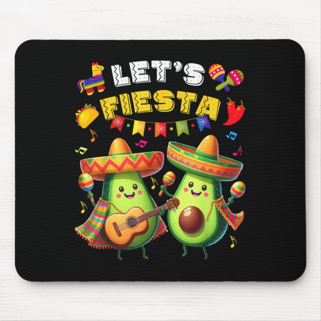 Cinco De Mayo Lasst Fiesta Poncho Avocado Jungen M Mousepad (Vorne)