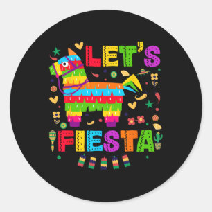 Cinco De Mayo Lasst uns Fiesta Mexikanische Frauen Runder Aufkleber