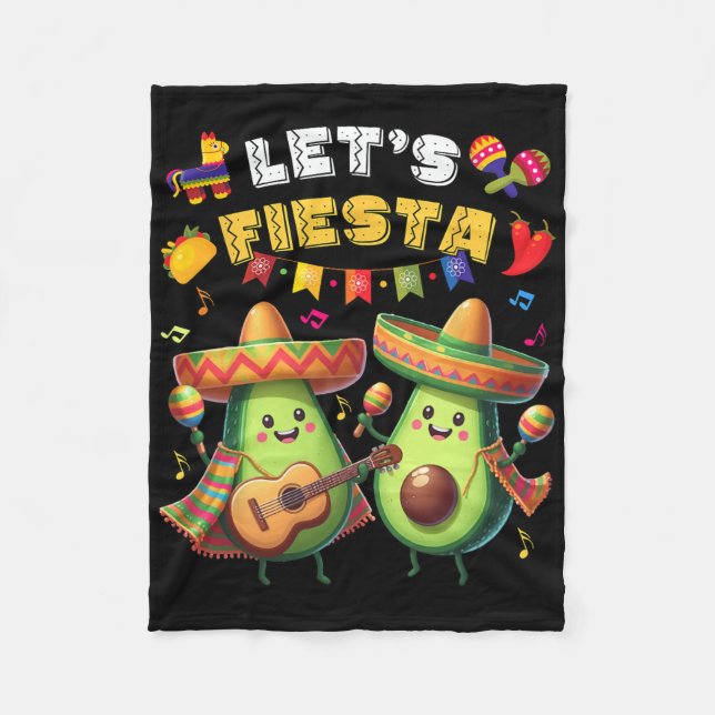 Cinco De Mayo Lasst uns Fiesta Poncho Avocado Jung Fleecedecke (Vorderseite)