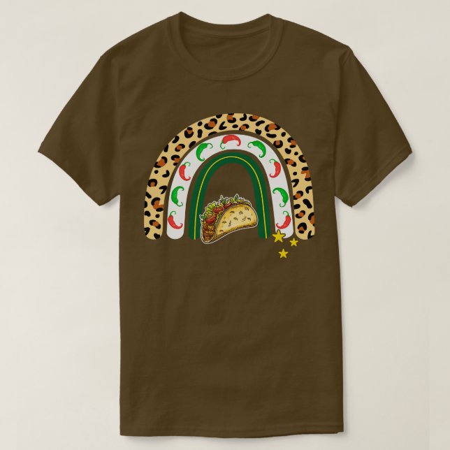 Cinco De Mayo Leopard Rainbow T-Shirt (Design vorne)