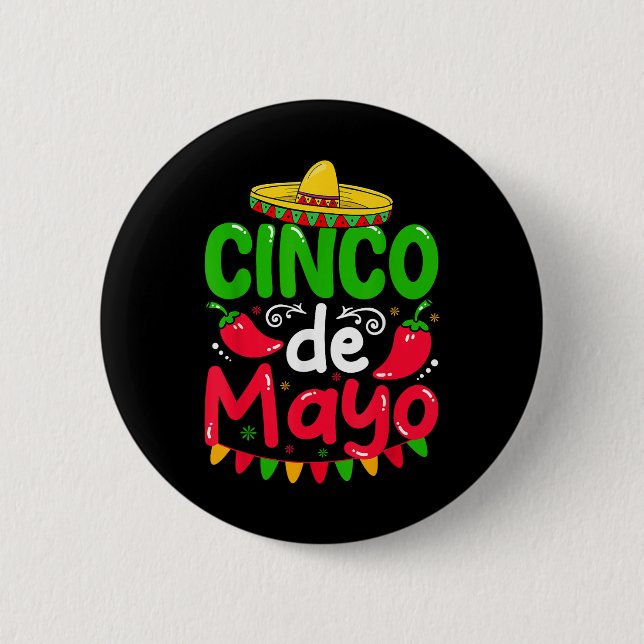 Cinco de Mayo Lets Fiesta Squad 5 Button (Vorderseite)