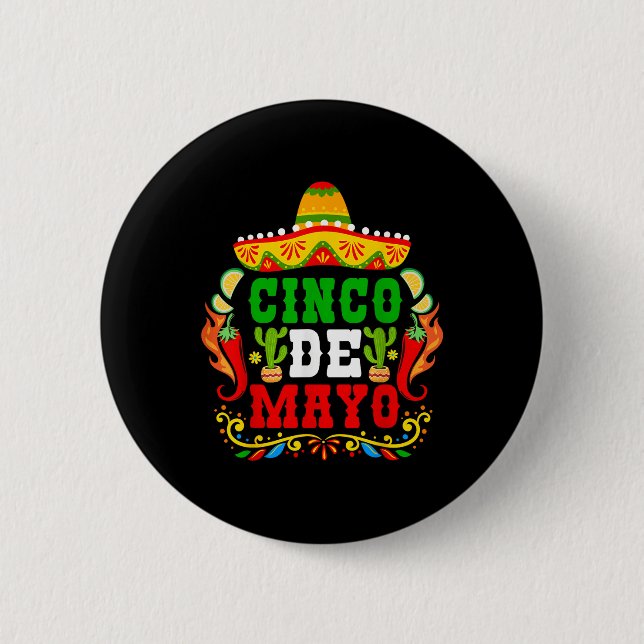 Cinco de Mayo Lets Fiesta Squad 5 Button (Vorderseite)