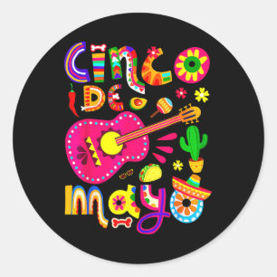 Cinco de Mayo Lets Fiesta Squad 5 Runder Aufkleber