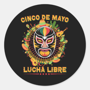 Cinco De Mayo Lucha Libre Luchador Mask Funny Cinc Runder Aufkleber