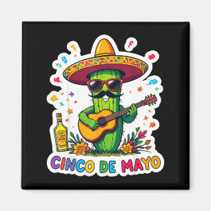 Cinco de Mayo lustige mexikanische Kaktus Sonnenbr Magnet