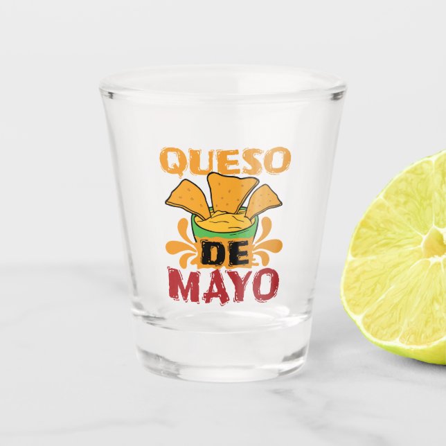 Cinco de Mayo Lustiger Queso-Wortwitz Schnapsglas (Vorderseite)