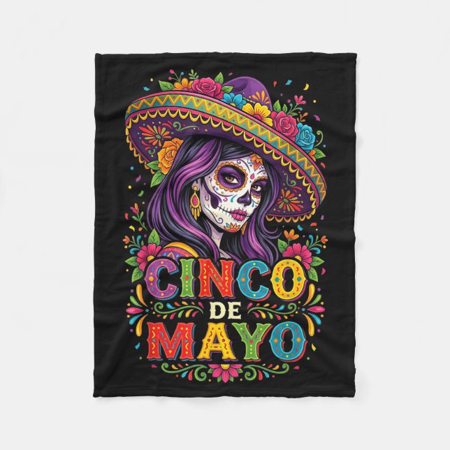 Cinco de Mayo Mädchen mexikanische Fiesta 5 de May Fleecedecke (Vorderseite)