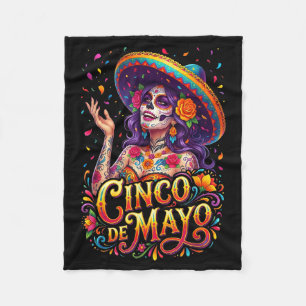 Cinco de mayo Mädchen mexikanische Fiesta 5. Mai C Fleecedecke