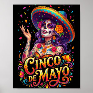 Cinco de mayo Mädchen mexikanische Fiesta 5. Mai C Poster