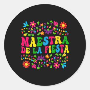 Cinco de Mayo Maestra Spanischer mexikanischer Leh Runder Aufkleber