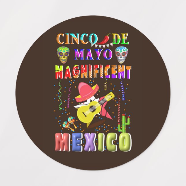 Cinco de Mayo Magnificent Mexico Etiketten (Design 5)