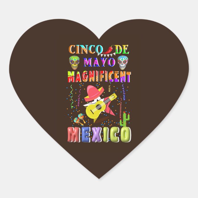 Cinco de Mayo Magnificent Mexico Herz-Aufkleber (Vorderseite)