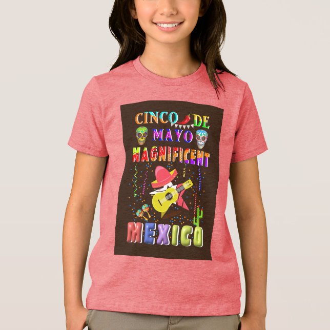 Cinco de Mayo Magnificent Mexico Tri-Blend Shirt (Vorderseite)