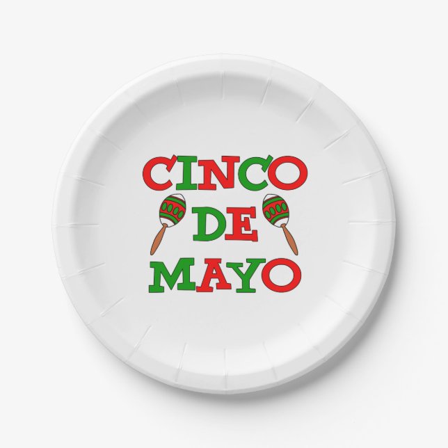 Cinco De Mayo Maracas Pappteller (Vorderseite)