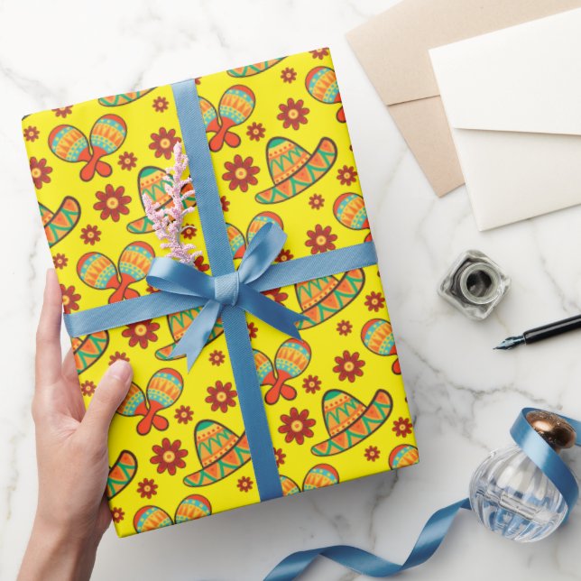 Cinco de Mayo Maracas' Sombreros Geschenkpapier (Schenken)