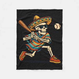 Cinco De Mayo Mariachi Skelett Bysebyll Mexikanisc Fleecedecke