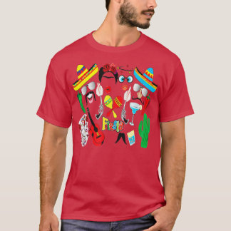 Cinco De Mayo Meican Guitar Cactus T-Shirt