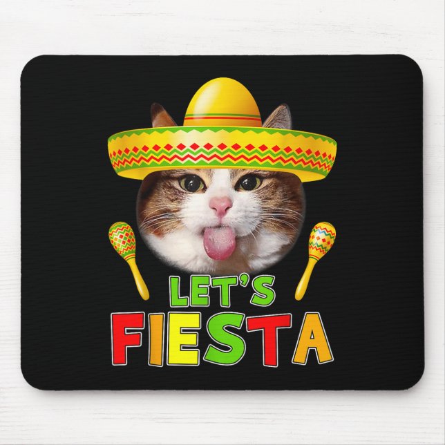 Cinco De Mayo Meow Lasse Fiesta Mexican Cactus Nie Mousepad (Vorne)
