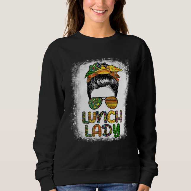 Cinco De Mayo  Messy Bun Glasses Lunch Lady Sweatshirt (Vorderseite)