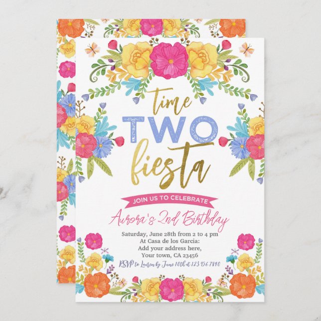 Cinco de Mayo Mexican 2. Geburtstag Einladung (Vorne/Hinten)