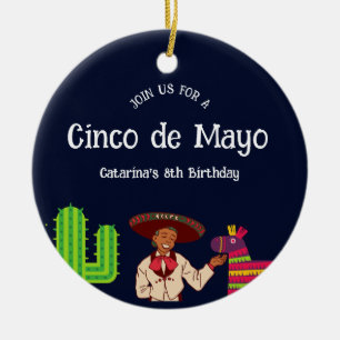 Cinco de Mayo Mexican Birthday Party Keramik Ornament