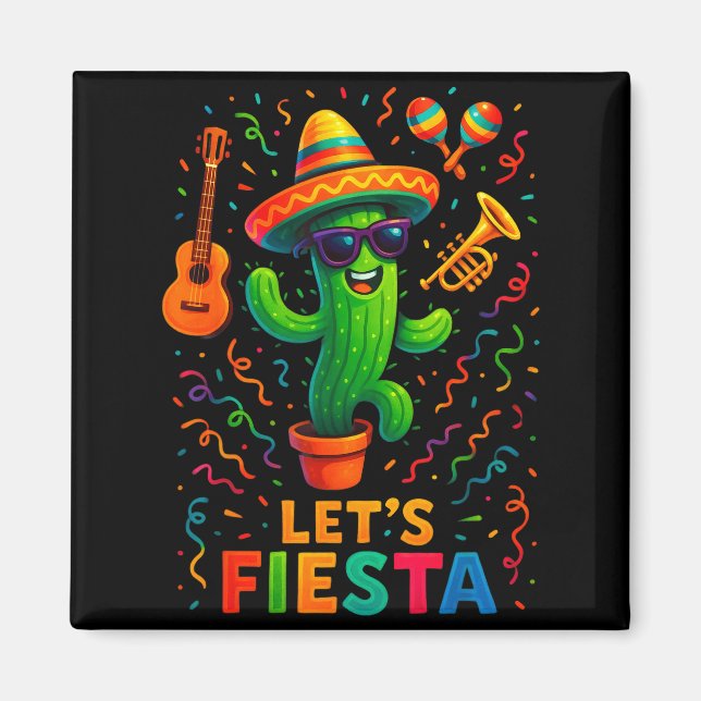Cinco de mayo mexican cactus party funny letsCinco Magnet (Vorne)