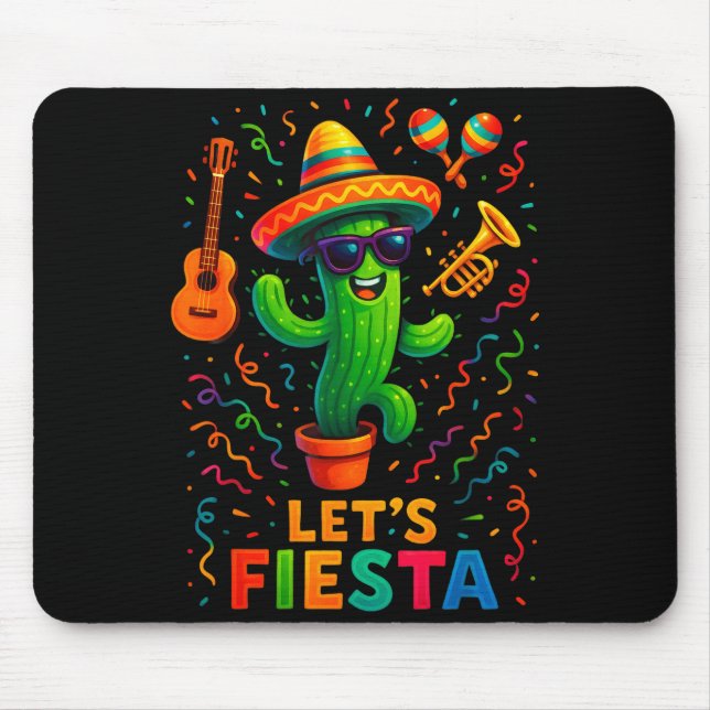 Cinco de mayo mexican cactus party funny letsCinco Mousepad (Vorne)