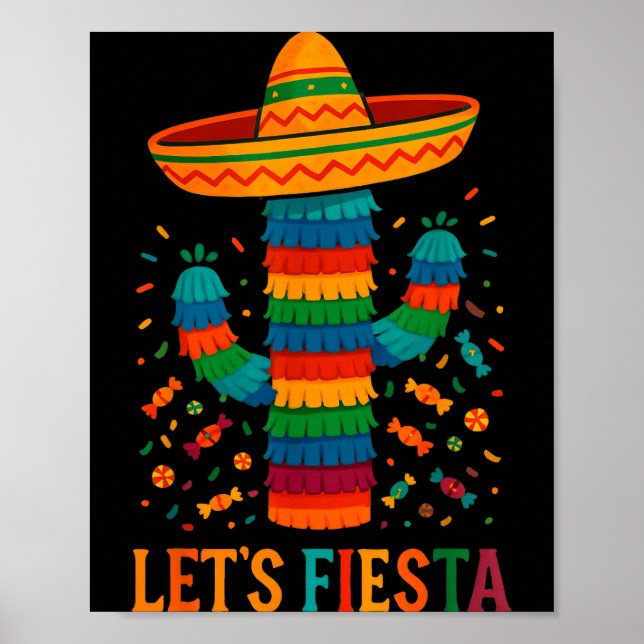 Cinco de mayo mexican cactus party funny letsCinco Poster (Vorne)