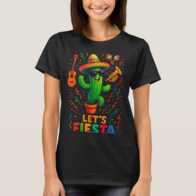 Cinco de mayo mexican cactus party funny letsCinco T-Shirt (Vorderseite)
