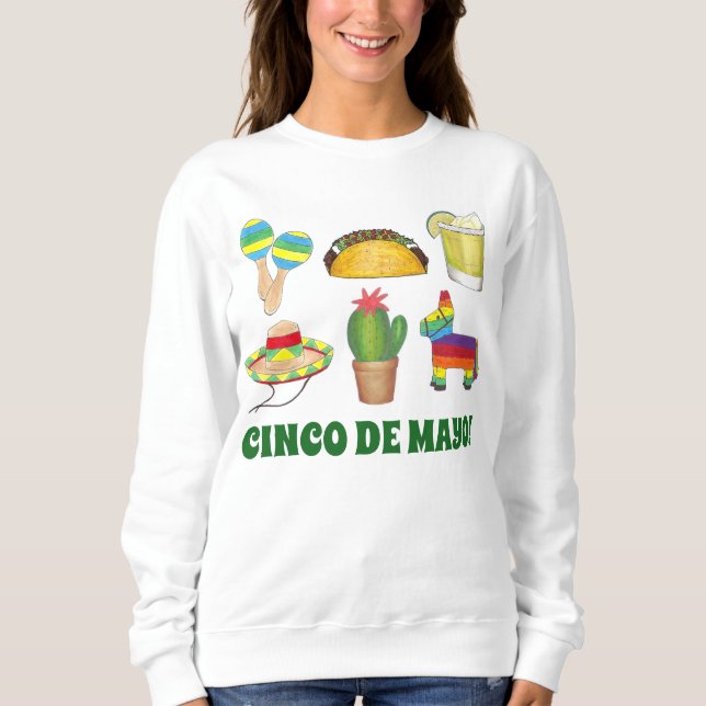 Cinco de Mayo Mexican Fiesta Cactus Pinata Sweatshirt (Vorderseite)