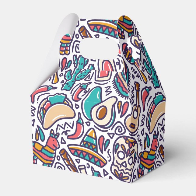 Cinco De Mayo Mexican Fiesta Nahtloses Muster Geschenkschachtel (Vorderseite)