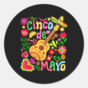 Cinco de Mayo Mexican Fiesta Squad 5 de Mayo für W Runder Aufkleber