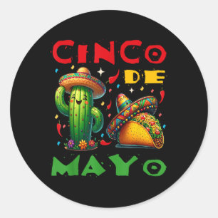 Cinco de Mayo Mexican Fiesta Squad 5 de Mayo Runder Aufkleber