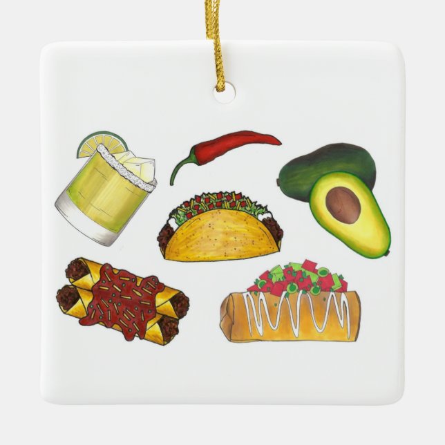 Cinco de Mayo Mexican Fiesta Taco Piñata Sombrero Keramikornament (Vorderseite)