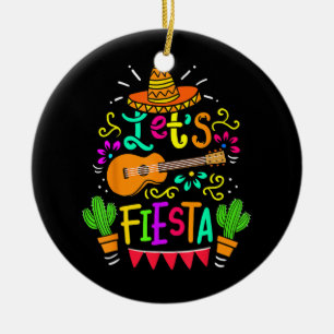 Cinco De Mayo Mexican Guitar Cactus Keramik Ornament