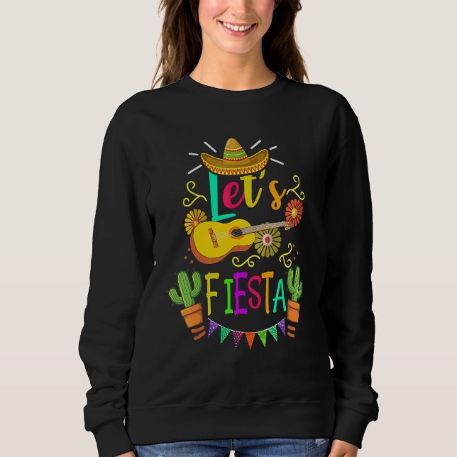 Cinco De Mayo Mexican Guitar Cactus Sweatshirt (Vorderseite)