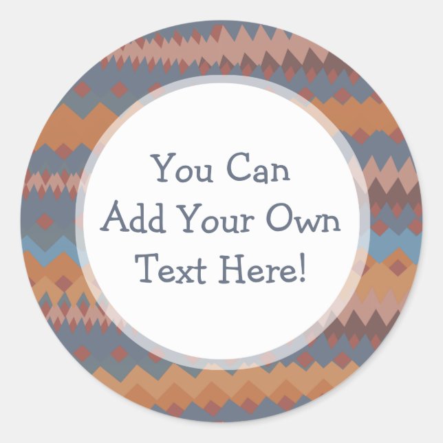 Cinco de Mayo Mexican ZigZag Southwestern Colors Runder Aufkleber (Vorderseite)