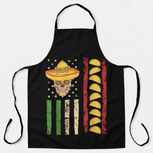 Cinco De Mayo Mexikanische Flagge Zucker-Schädel-T Schürze